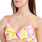 BCBGeneration Give It A Swirl Printed Underwire Bikini Top Swimsuit Yellow Size Small
