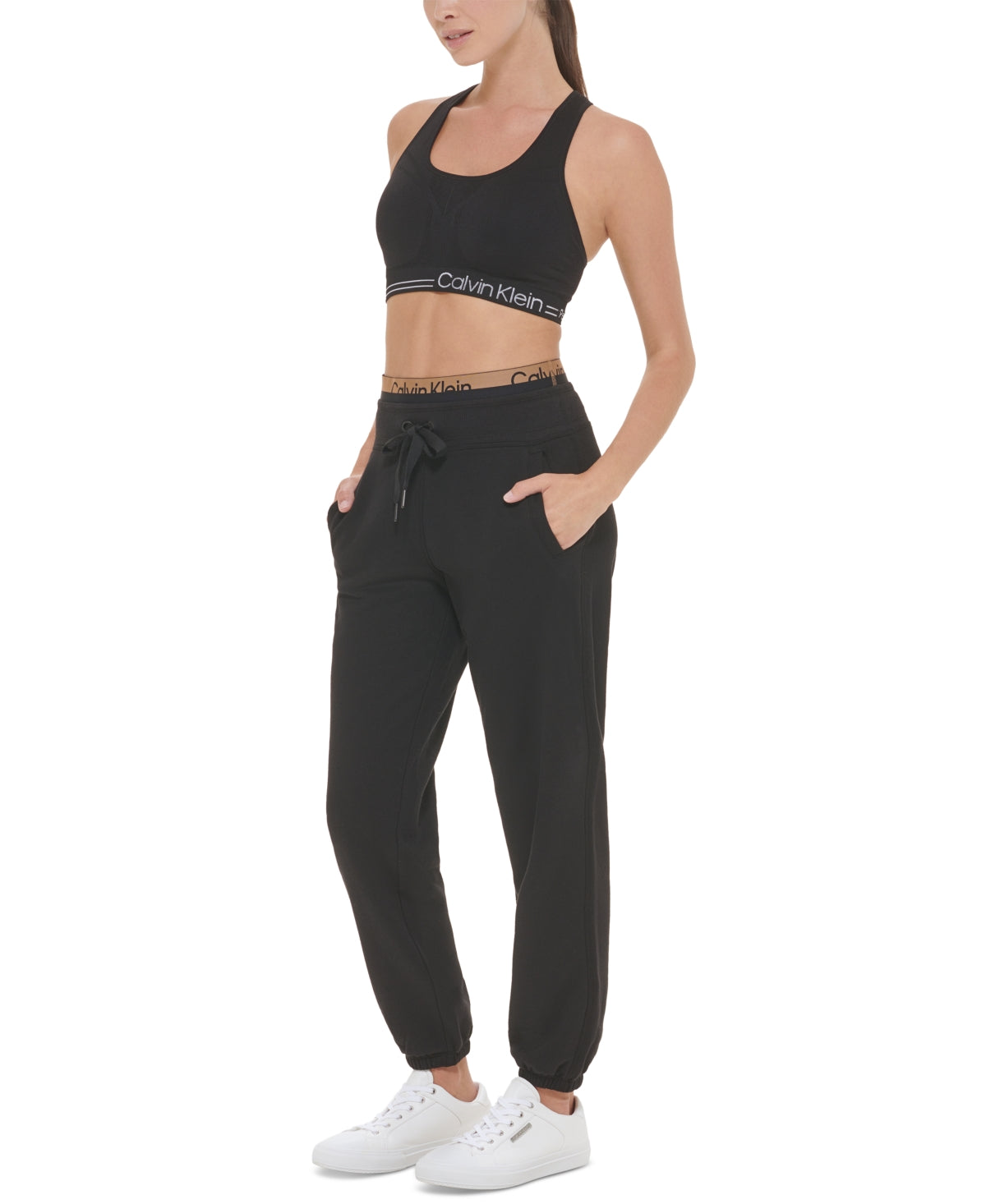 Calvin Klein Women's Logo Elastic Sweatpant Jogger Black Size X-Large