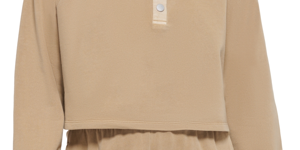 Calvin Klein Women's Cotton Polo Sweatshirt Brown Size Small