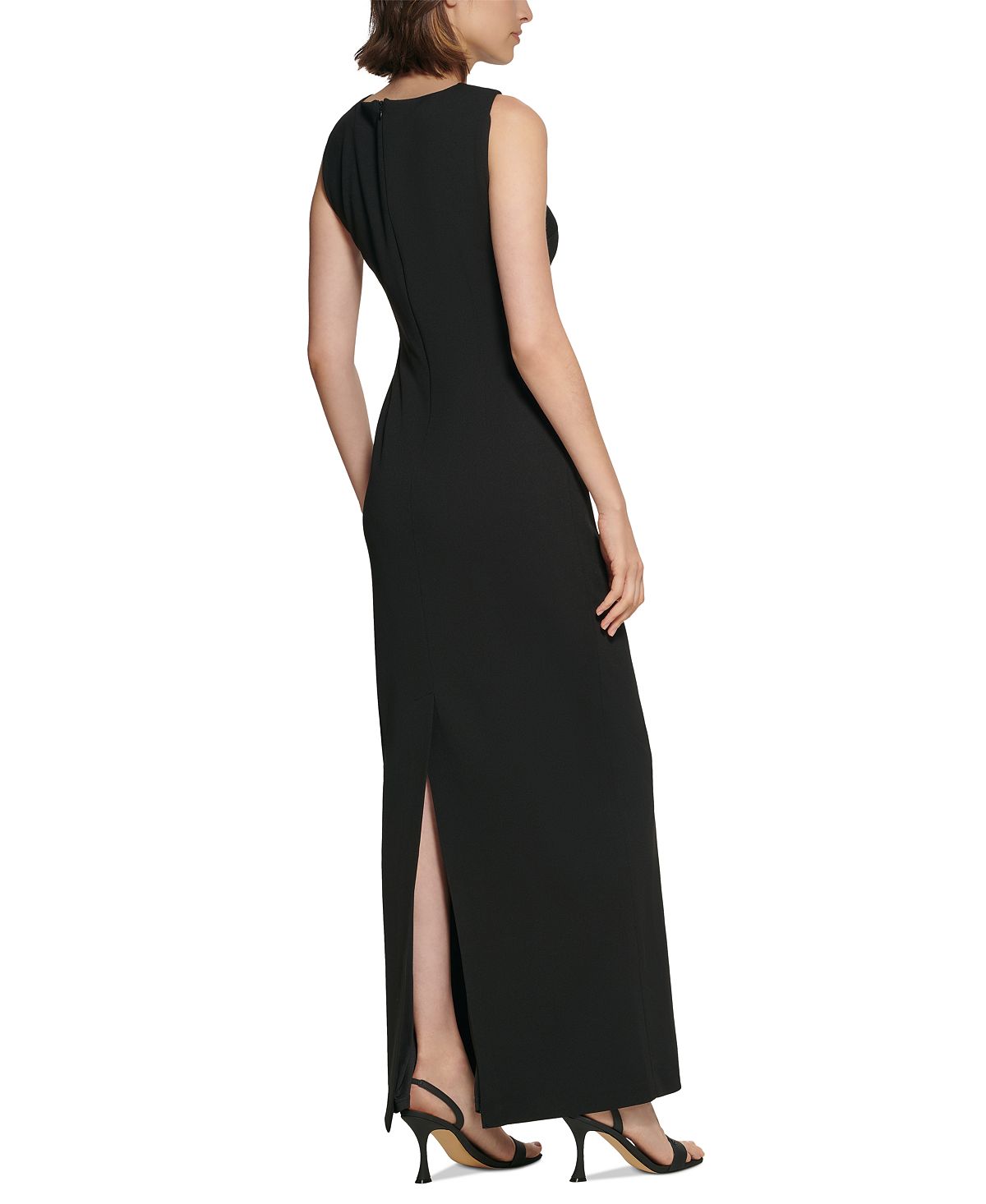 Calvin Klein Women's Scuba Crepe Knot Front Gown Black Size 6