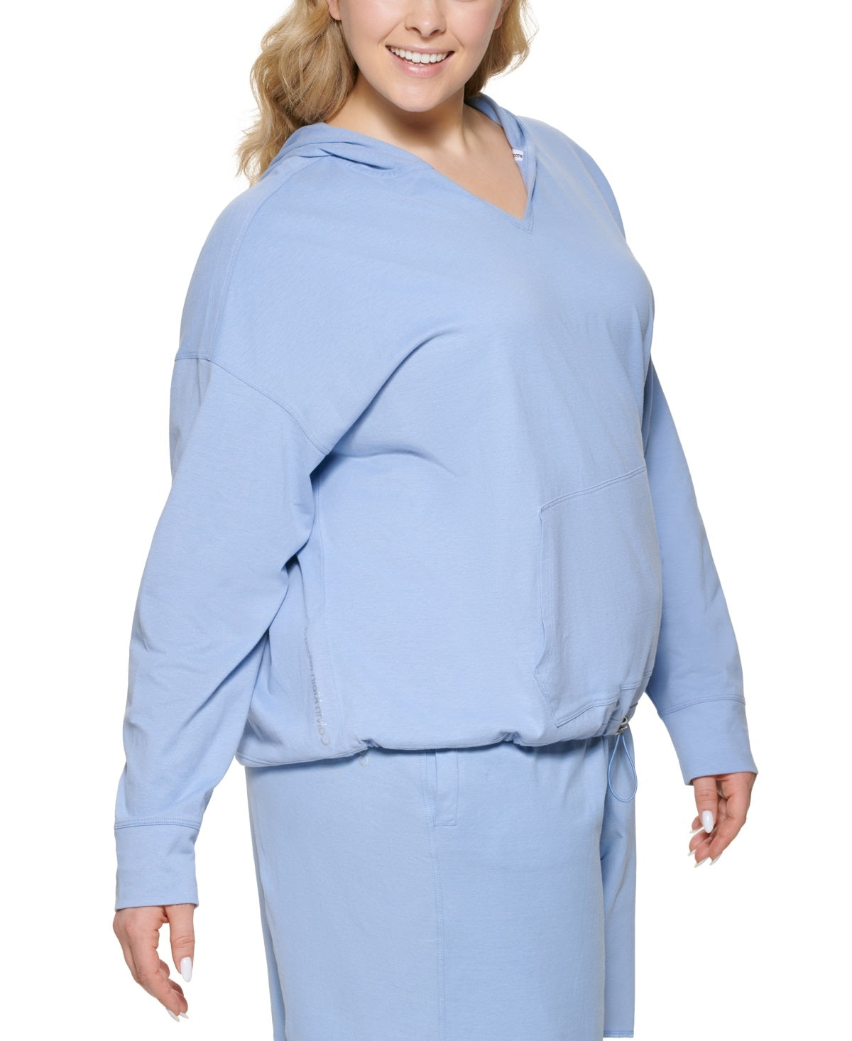Calvin Klein Women's Hooded T Shirt Blue Size 1X