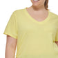 Calvin Klein Women's Ruched T Shirt Yellow Size 1X