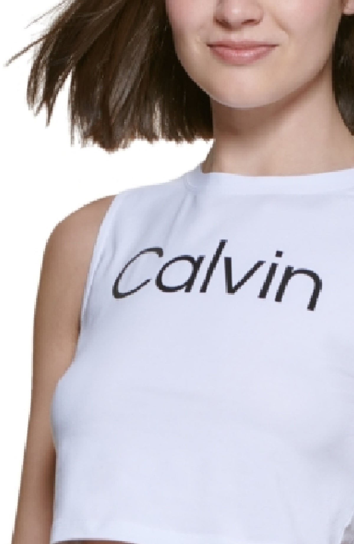 Calvin Klein Women's Cropped Tank Top White Size X-Large