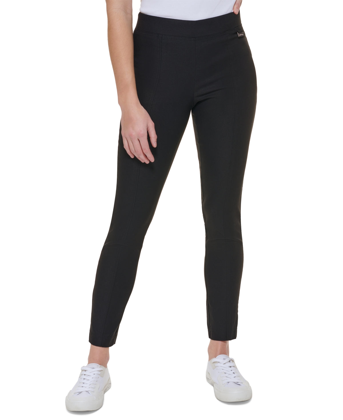 Calvin Klein Women's Seam Front Pull On Pant Black Size Large
