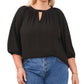 Vince Camuto Women's Keyhole Balloon Sleeve Top Black
