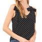 CeCe Women's Women's Printed Bow Tie Tank Top Black Size Large