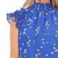 Medium Size CeCe Floral Blouse with Ruffle Flutter Sleeves in English Rose