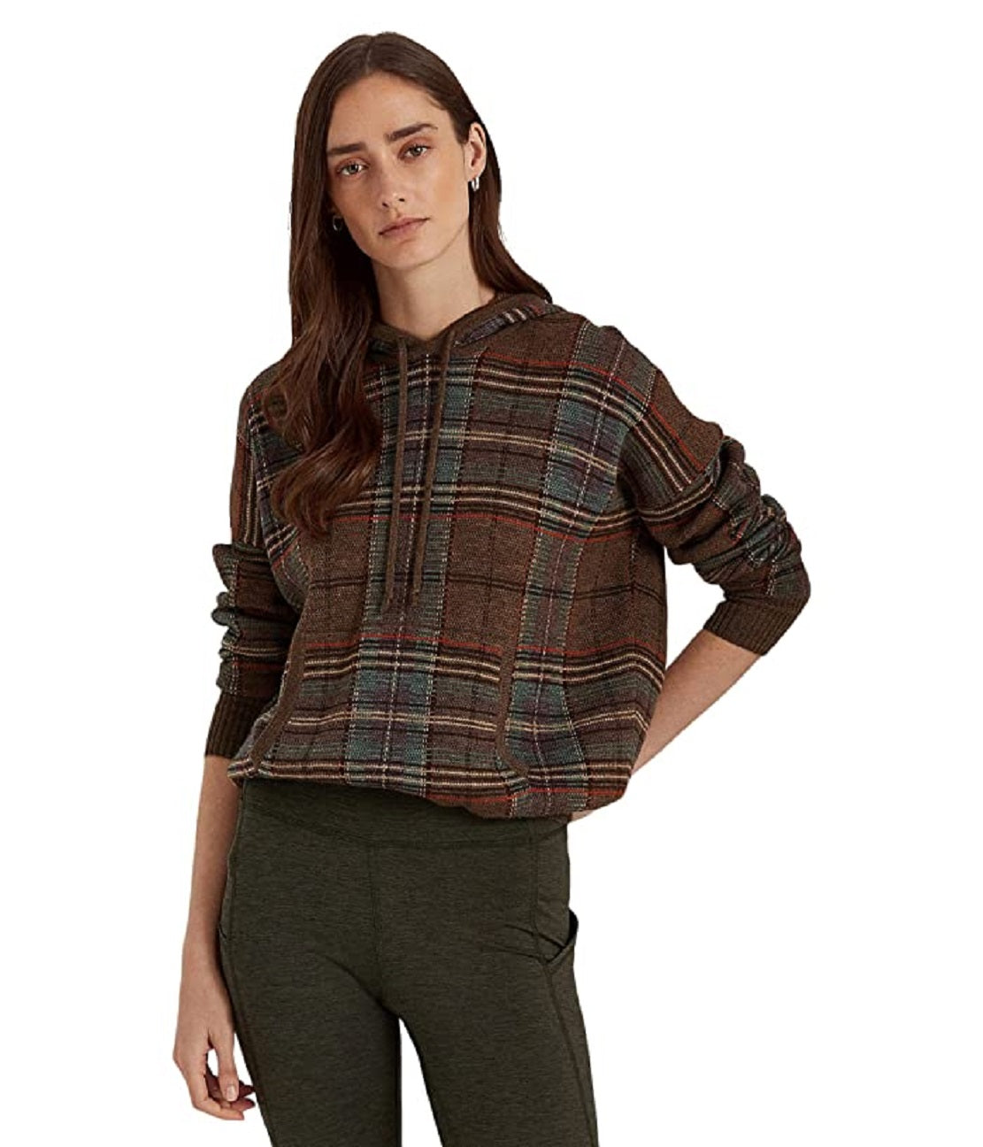 Ralph Lauren Women's Plaid Merino Wool Hoodie Sweater Assorted Size Small