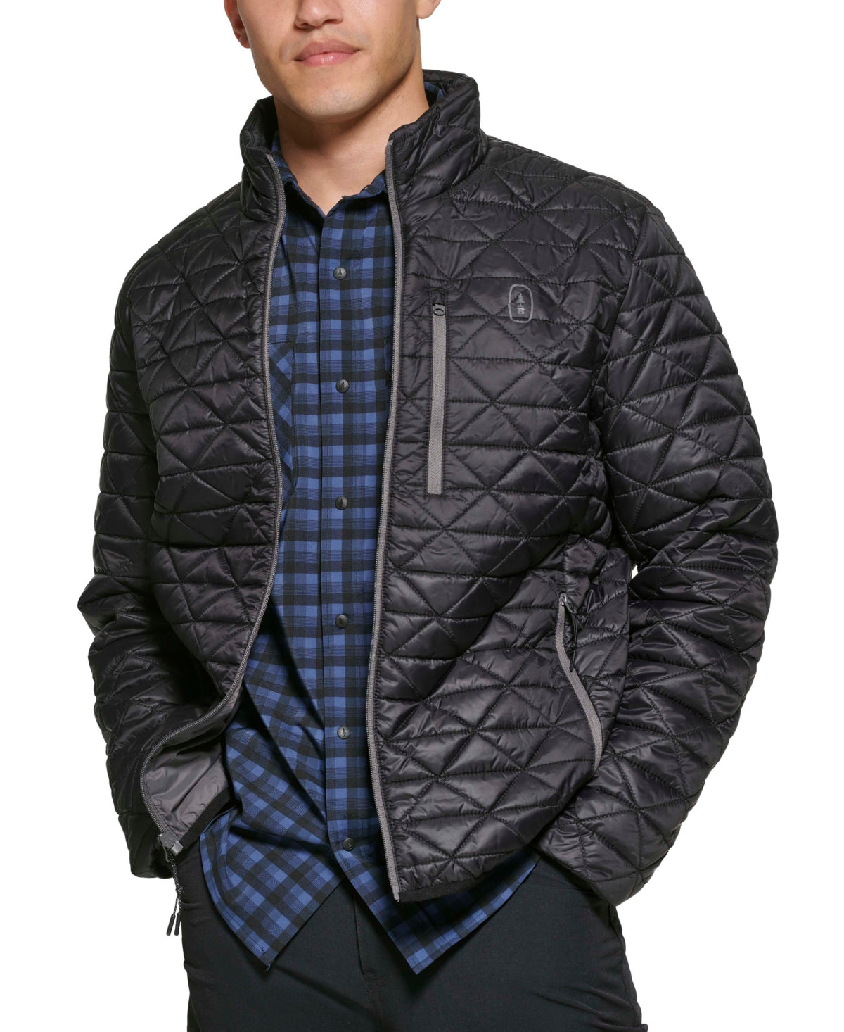 Bass Outdoor Men's Delta Diamond Quilted Packable Puffer Jacket Black Size Large