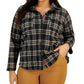 Tommy Hilfiger Women's Plaid Shacket Black Size 2X