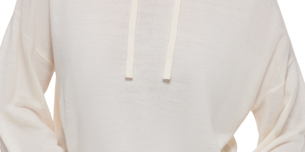 Calvin Klein Jeans Women's Hooded Bell Sleeve Top White Size X-Small