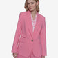 Karl Lagerfeld Paris Womens Peak Lapel Single Button Blazer Pink Sherbert Size 8