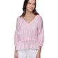 Karl Lagerfeld Paris Womens Tiered Sleeve Peplum Top in Parfait