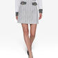 Karl Lagerfeld Paris Womens Two Tone Tweed Skirt Soft White Black