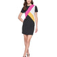 Karl Lagerfeld Paris Womens Colorblocked Sheath Dress Black Regular Petite