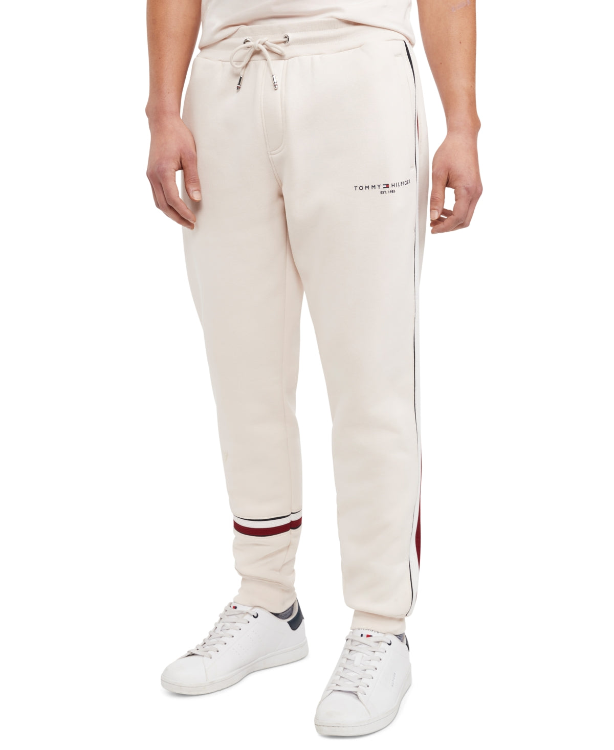 Tommy Hilfiger Men's New Global Stripe Jogger Sweatpants Brown Size X-Large