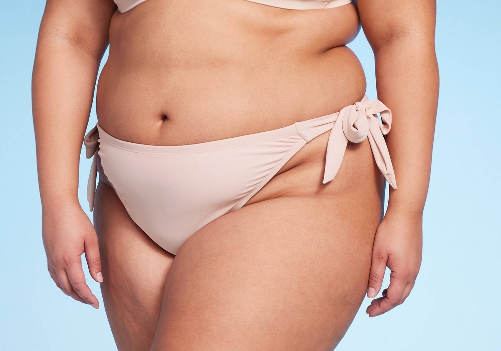Wild Fable Women's High Leg Side-Tie Cheeky Bikini Bottom in Brown Size 1X