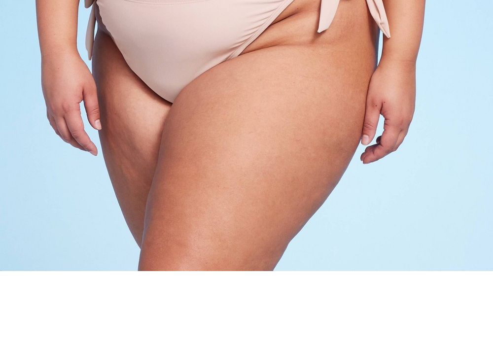 Wild Fable Women's High Leg Side-Tie Cheeky Bikini Bottom in Brown Size 1X