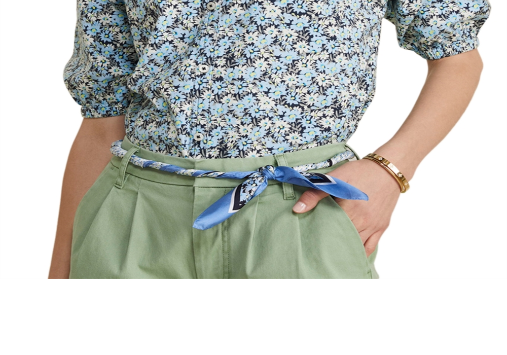 Vineyard Vines Puff Sleeve Button Front Top Blue