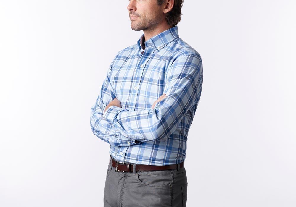 Ledbury The Guyton Plaid Casual Shirt Tailored Blue