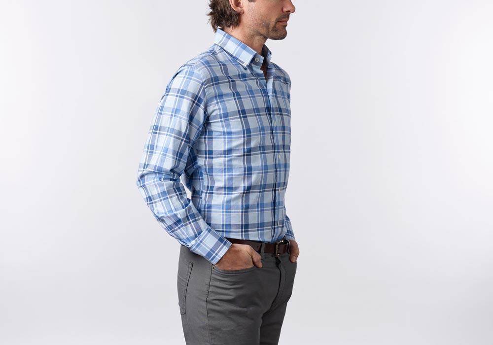 Ledbury The Guyton Plaid Casual Shirt Tailored Blue