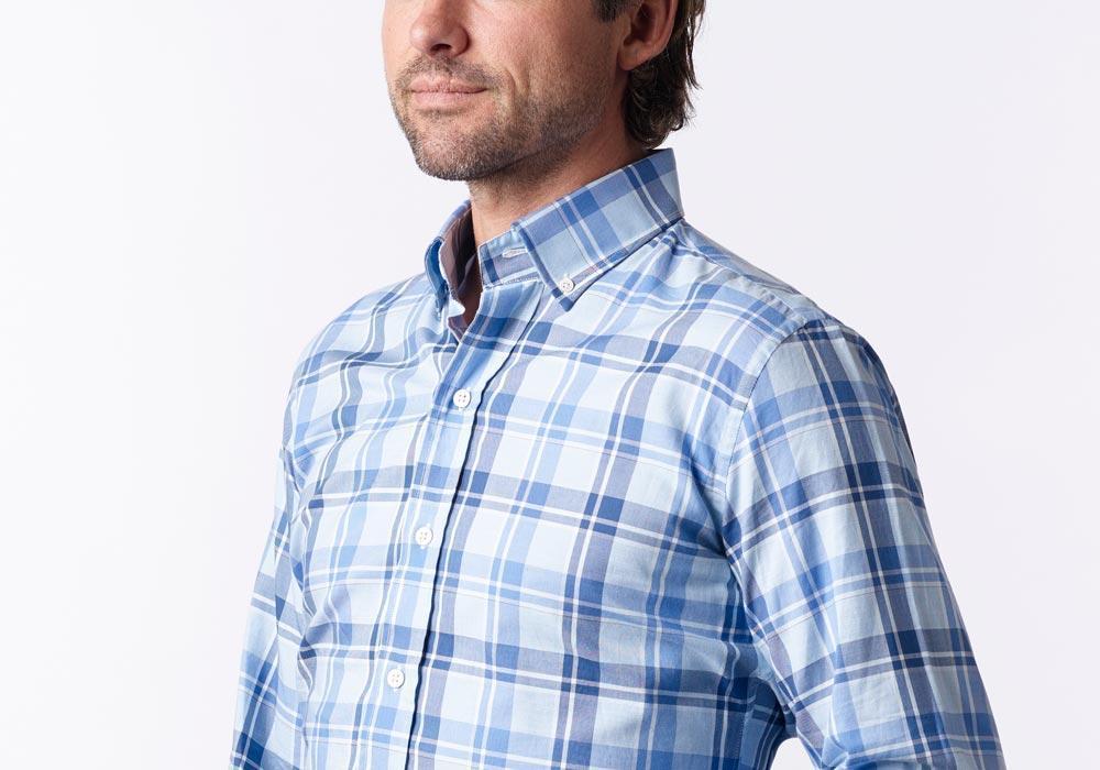 Ledbury The Guyton Plaid Casual Shirt Tailored Blue