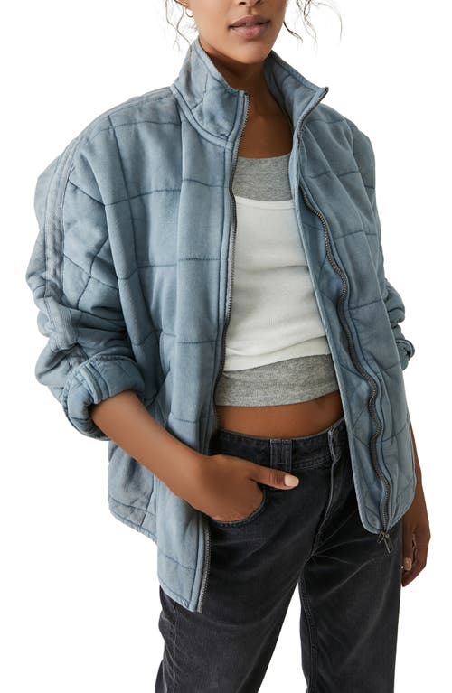 Free People We the Free Dolman Sleeve Quilted Jacket in Silver Lining  Size Medium