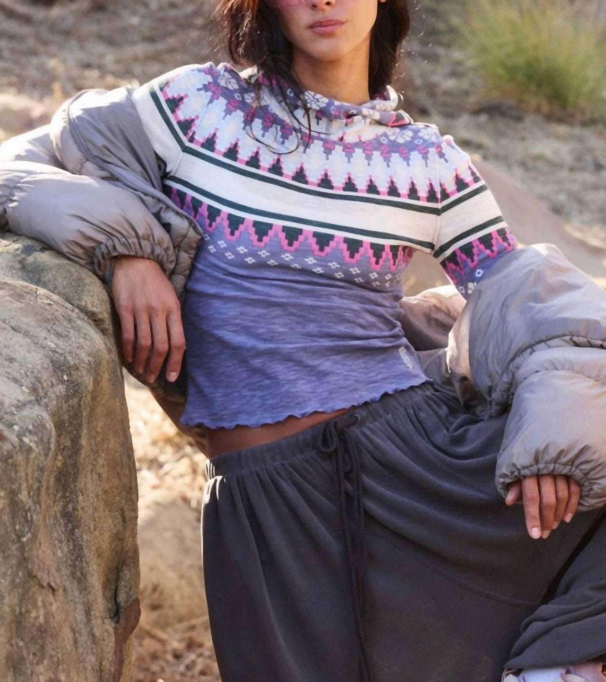 Free People - Breathe Easy Printed Layer Top