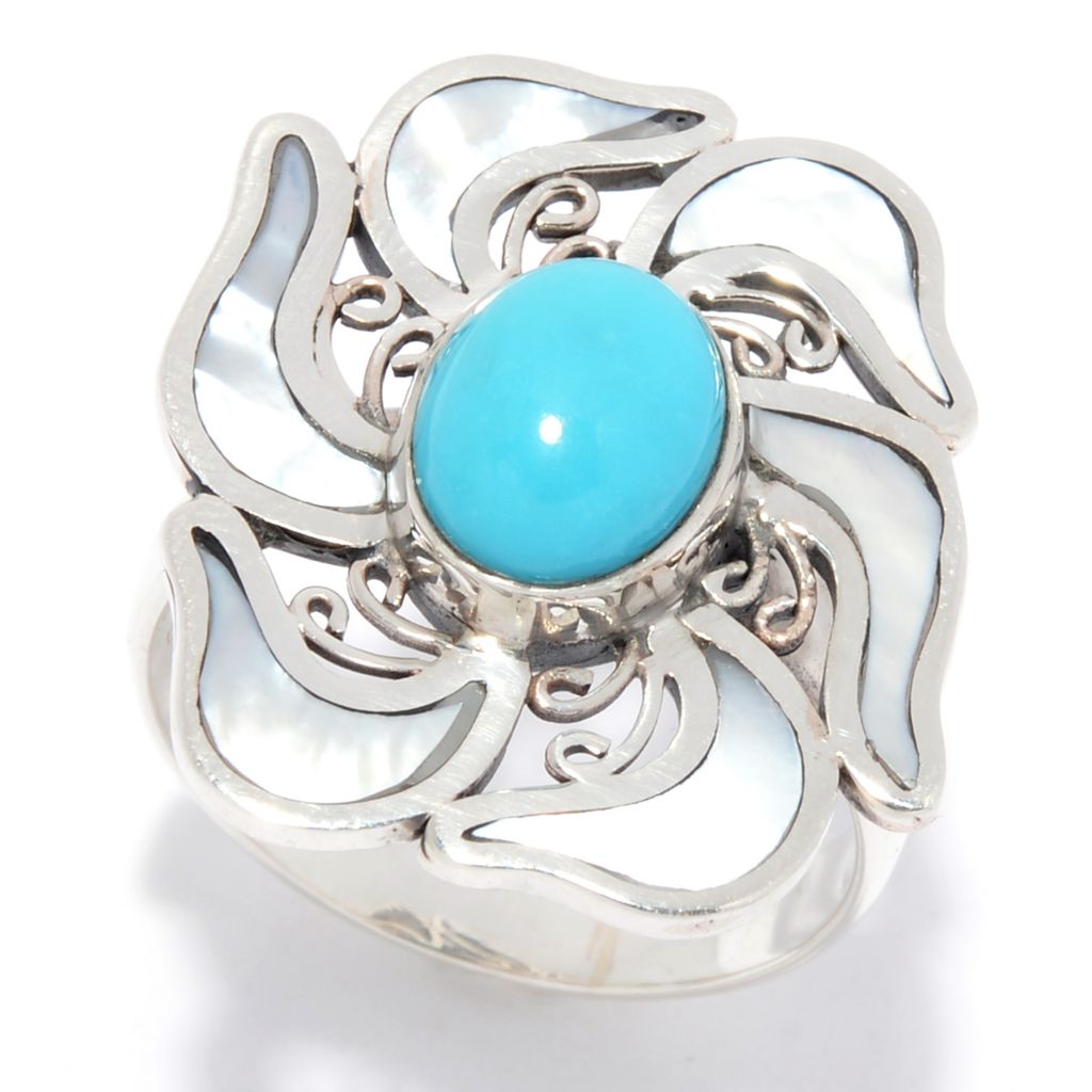artisan-silver-by-samuel-b-sleeping-beauty-turquoise-mother-of-pearl-flower-ring-5-89-grams