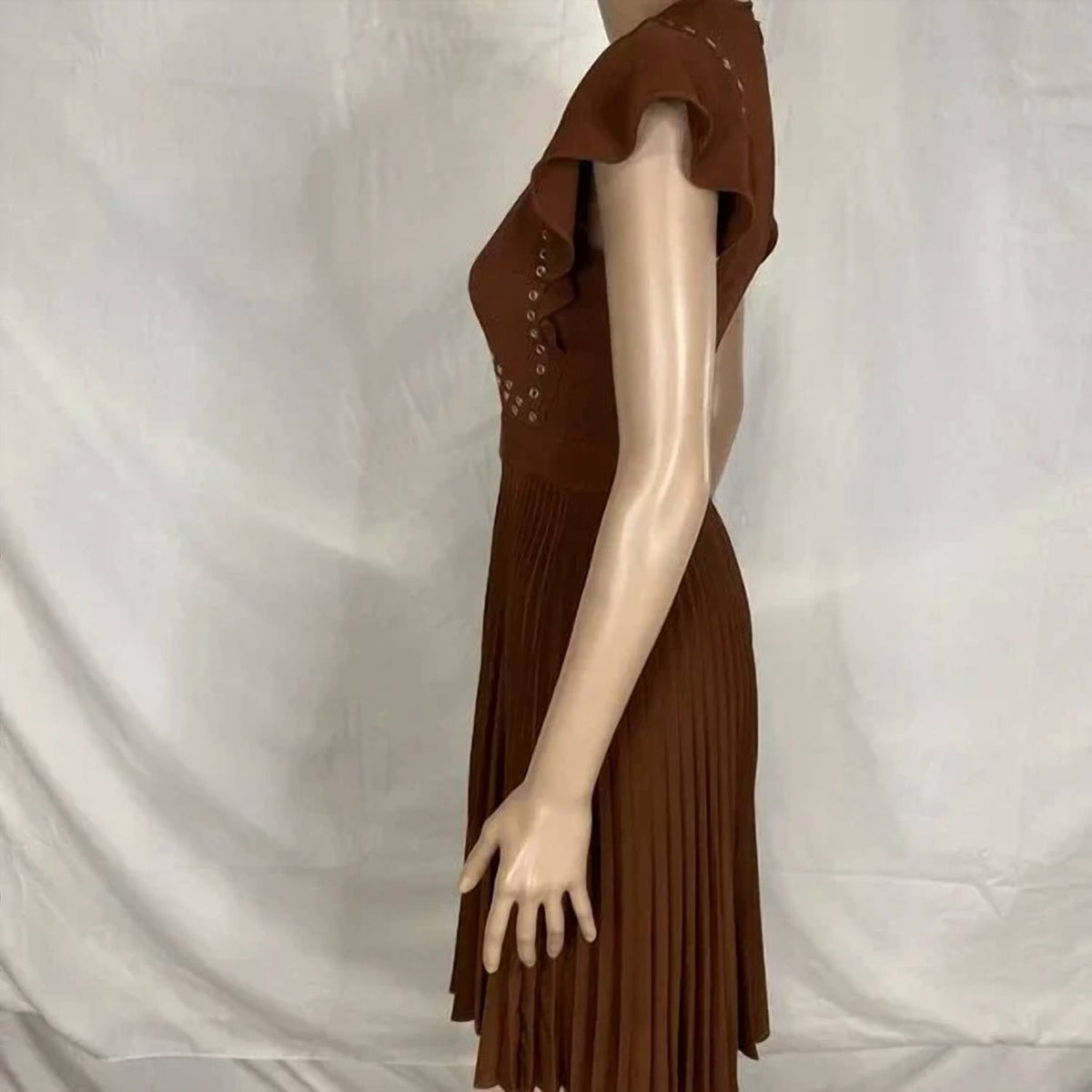 A.L.C. - Pleated Grommet Detail Dress