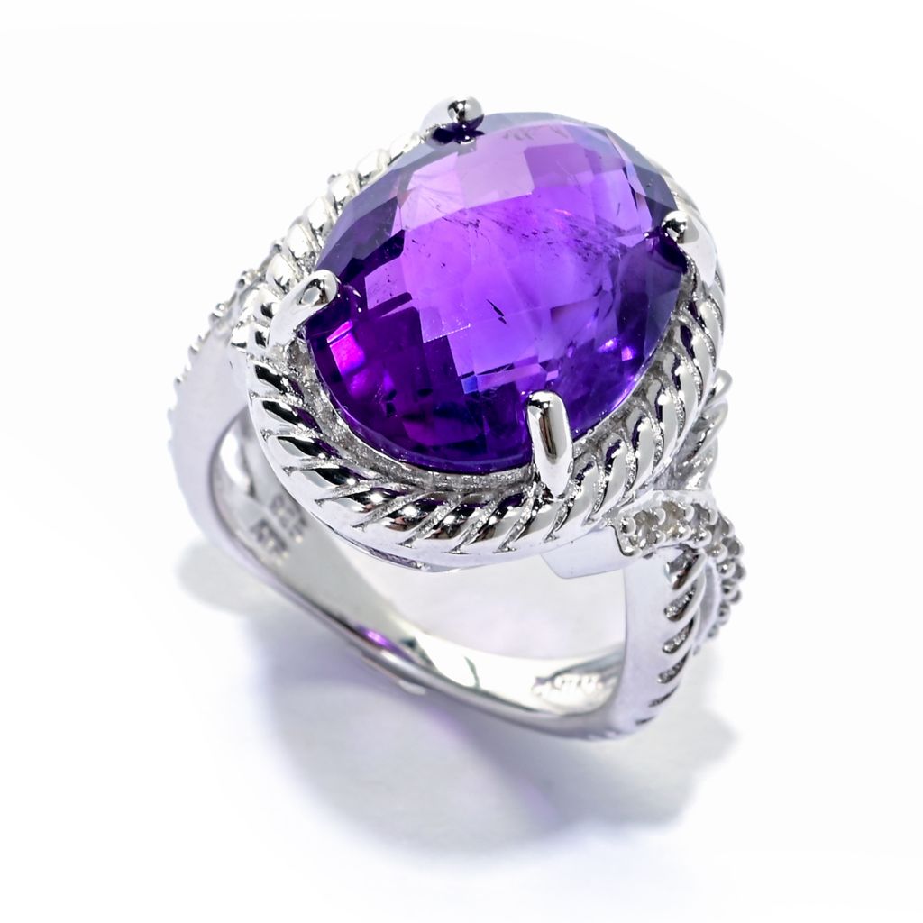 sterling-silver-choice-of-16x12mm-checkerboard-cut-gemstone-white-topaz-ring