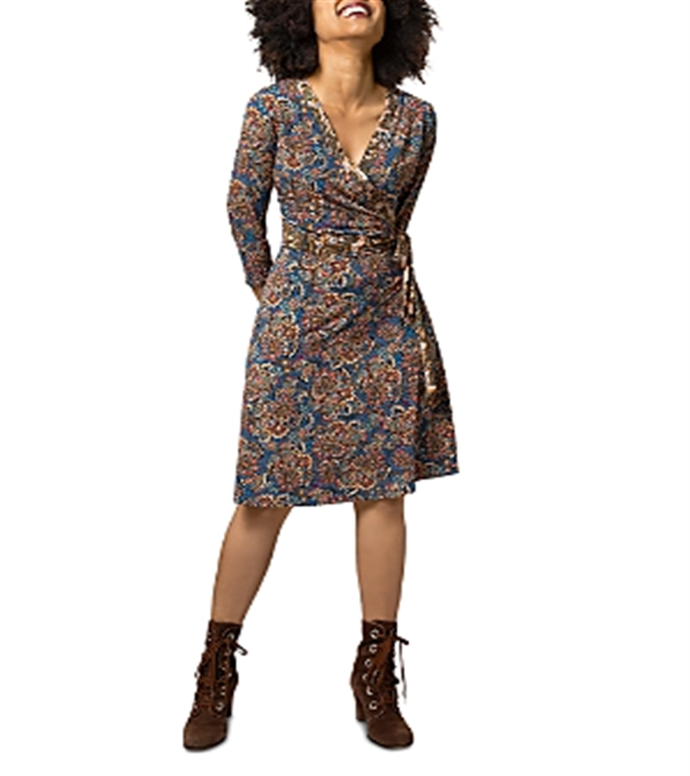 Leota Banded Perfect Wrap Dress Blue Size XXL