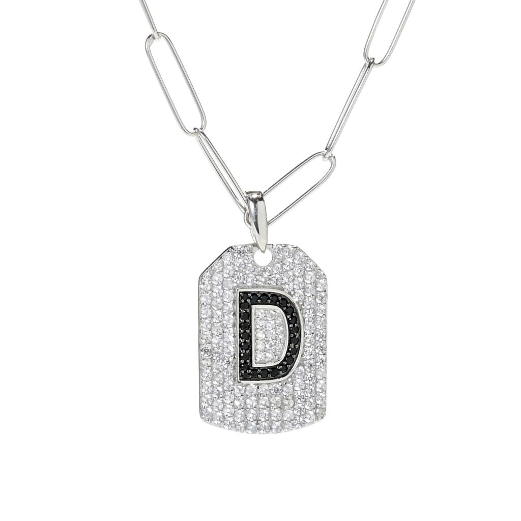 gem-treasures-black-spinel-white-zircon-initial-dog-tag-w-chain