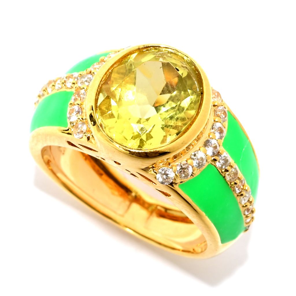 18k-gold-plated-10x8mm-choice-of-gemstone-zircon-halo-enamel-band-ring