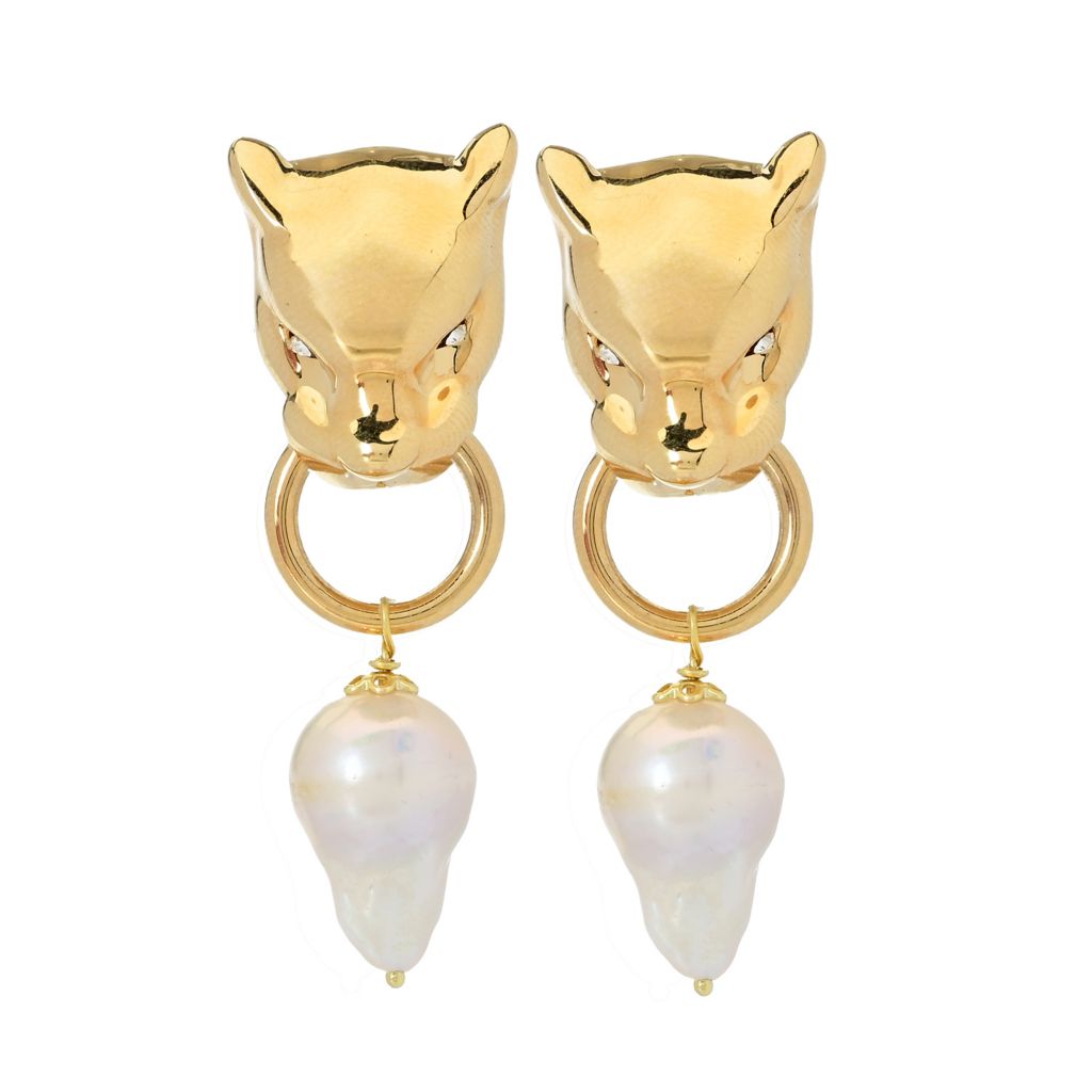 graziella-23k-gold-plated-simulated-diamond-baroque-pearl-panther-earrings