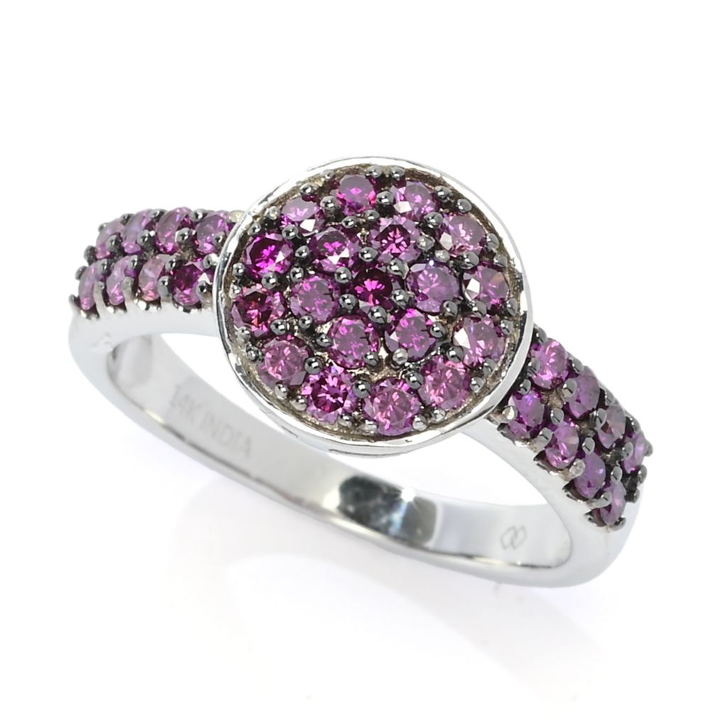diamond-treasures-14k-gold-0-75ctw-purple-diamond-choice-of-shape-cluster-ring