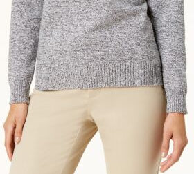 Karen Scott Women's Marled Cotton Turtleneck Sweater Gray Size Medium