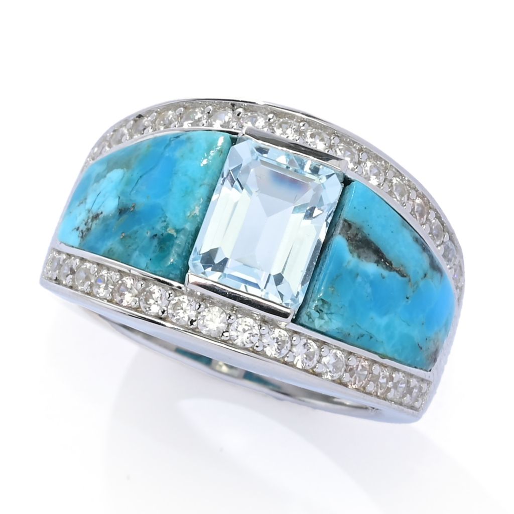 elemental-gems-platinum-plated-choice-of-10x8mm-turquoise-inlay-gem-ring