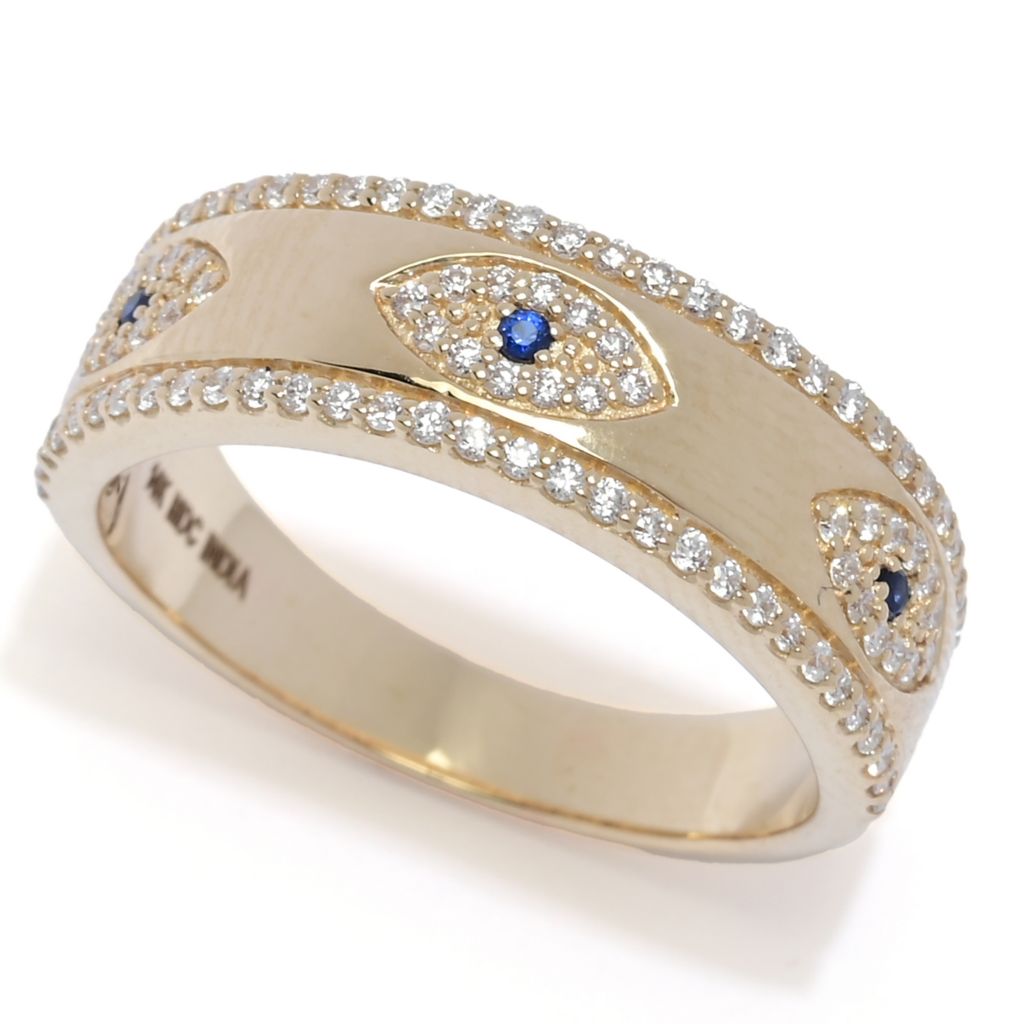 beverly-hills-elegance-14k-gold-0-40ctw-sapphire-diamond-evil-eye-ring