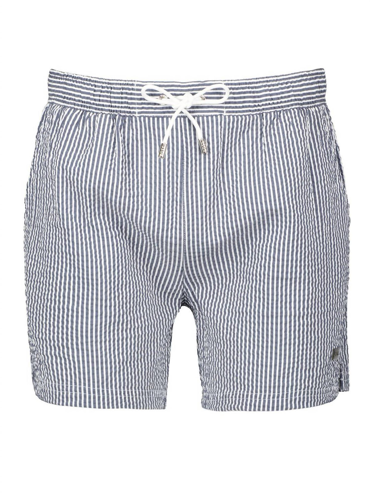 Hugo Boss - Velvetfish Striped Seersucker Swim Trunks