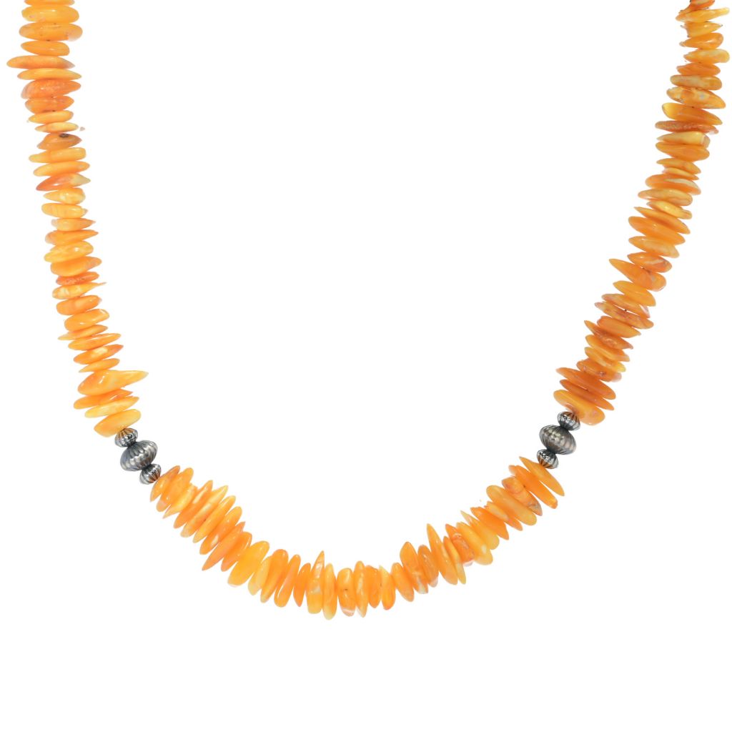 southwest-elements-sterling-silver-yellow-amber-disc-rondelle-necklace