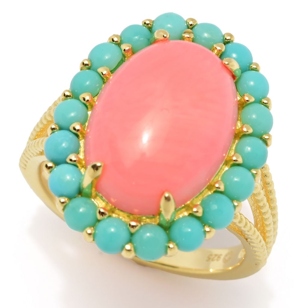 elemental-gems-18k-gold-plated-salmon-coral-campitos-turquoise-ring