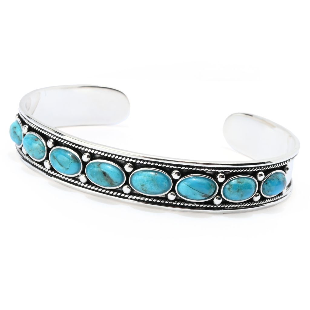 southwest-elements-sterling-silver-8x5mm-oval-kingman-turquoise-cuff-bracelet