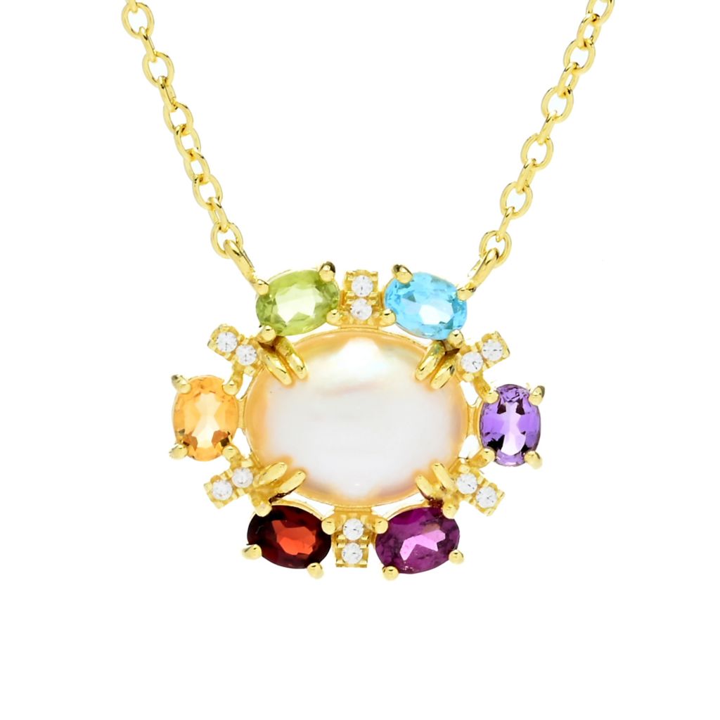 18k-gold-plated-10x8mm-oval-cultured-mabe-pearl-multi-gem-necklace