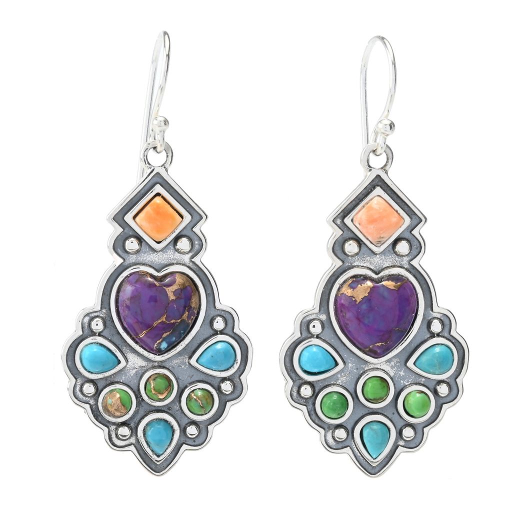 southwest-elements-statements-spiny-oyster-turquoise-drop-earrings