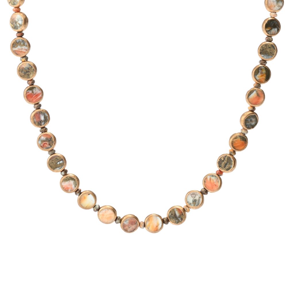 southwest-elements-sterling-silver-choice-of-gemstone-coin-gem-bead-necklace