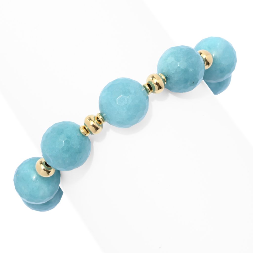 verona-gioielli-18k-gold-plated-12-5-14-5mm-blue-quartz-rondelle-bead-bracelet
