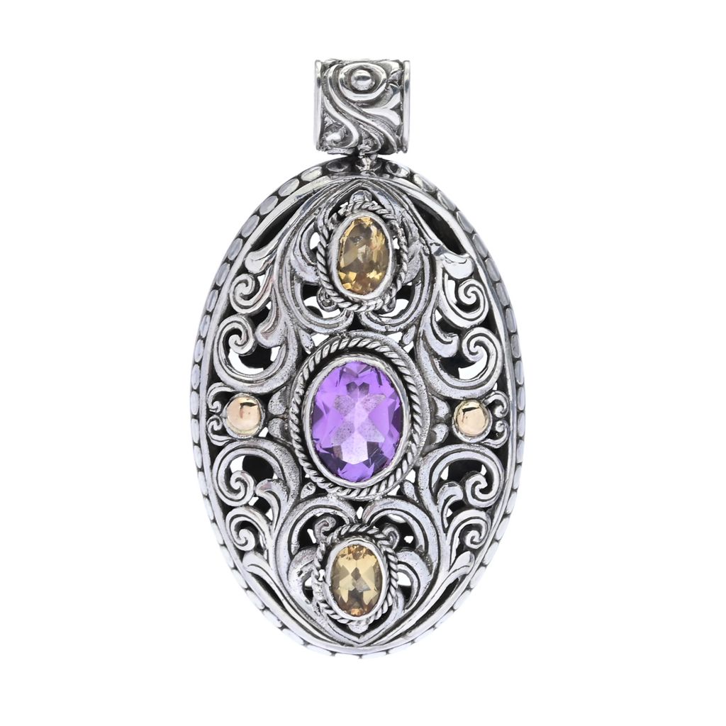 artisan-silver-by-samuel-b-18k-gold-accented-2-70ctw-amethyst-citrine-pendant