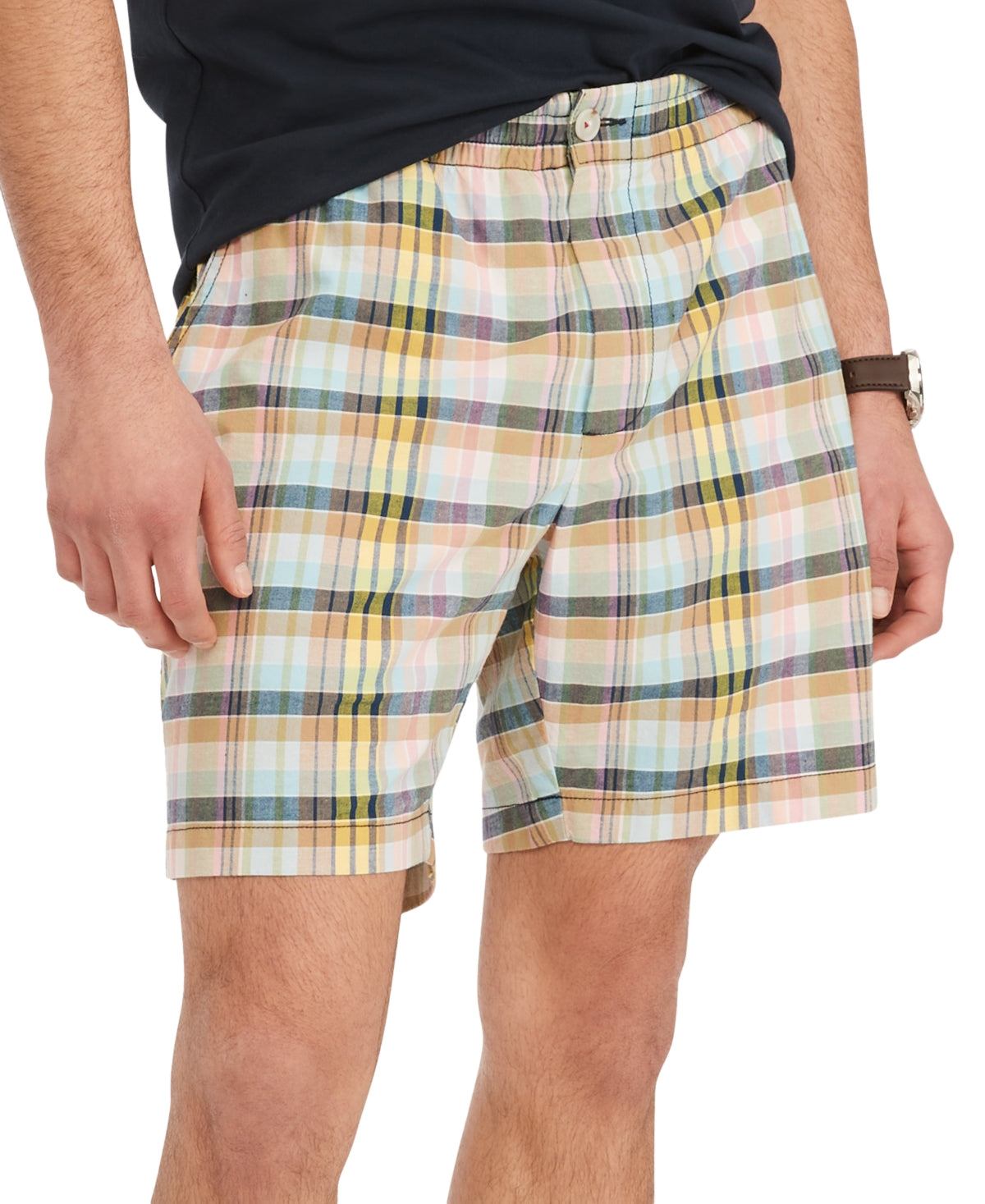 Tommy Hilfiger Men's Th Flex Plaid Theo 7" Stretch Waistband Shorts