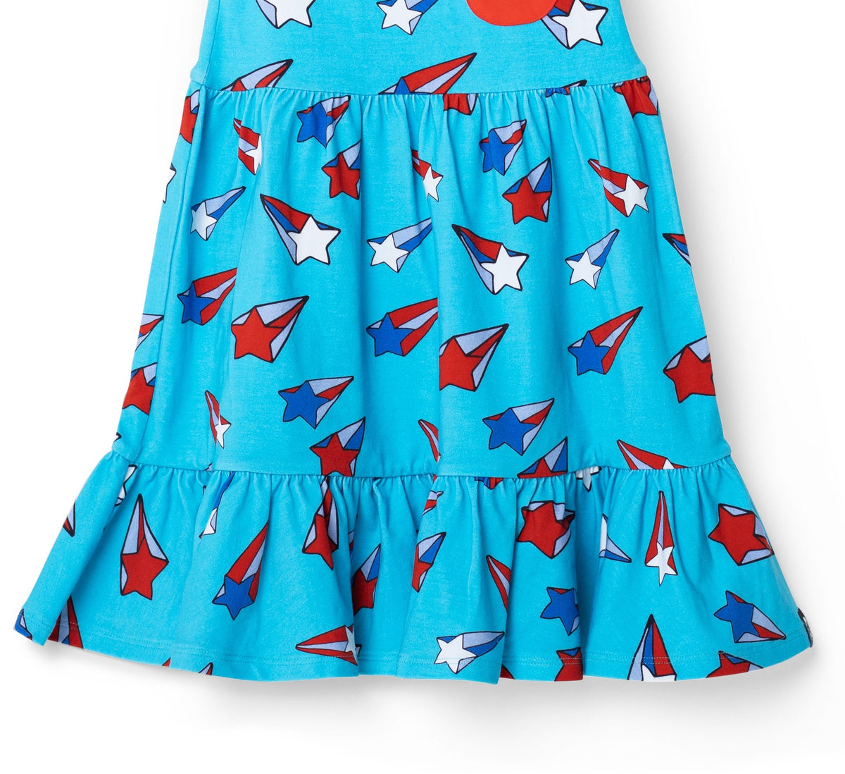RAGS Apparel Kid's Sleeveless Button Pocket Tiered Dress Blue Size 3-4
